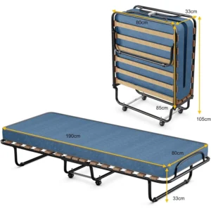 Lit Appoint Maroc Lit D’appoint Maroc 1 personne pliable avec matelas Waterfoam H10 Lit pliable compact pour invités – Lit D’appoint Maroc Lit d’appoint design italien pour petits espaces au Maroc Lit 1 personne pliable avec structure métallique solide Lit D’appoint Maroc avec matelas confortable pour studio ou chambre d’amis